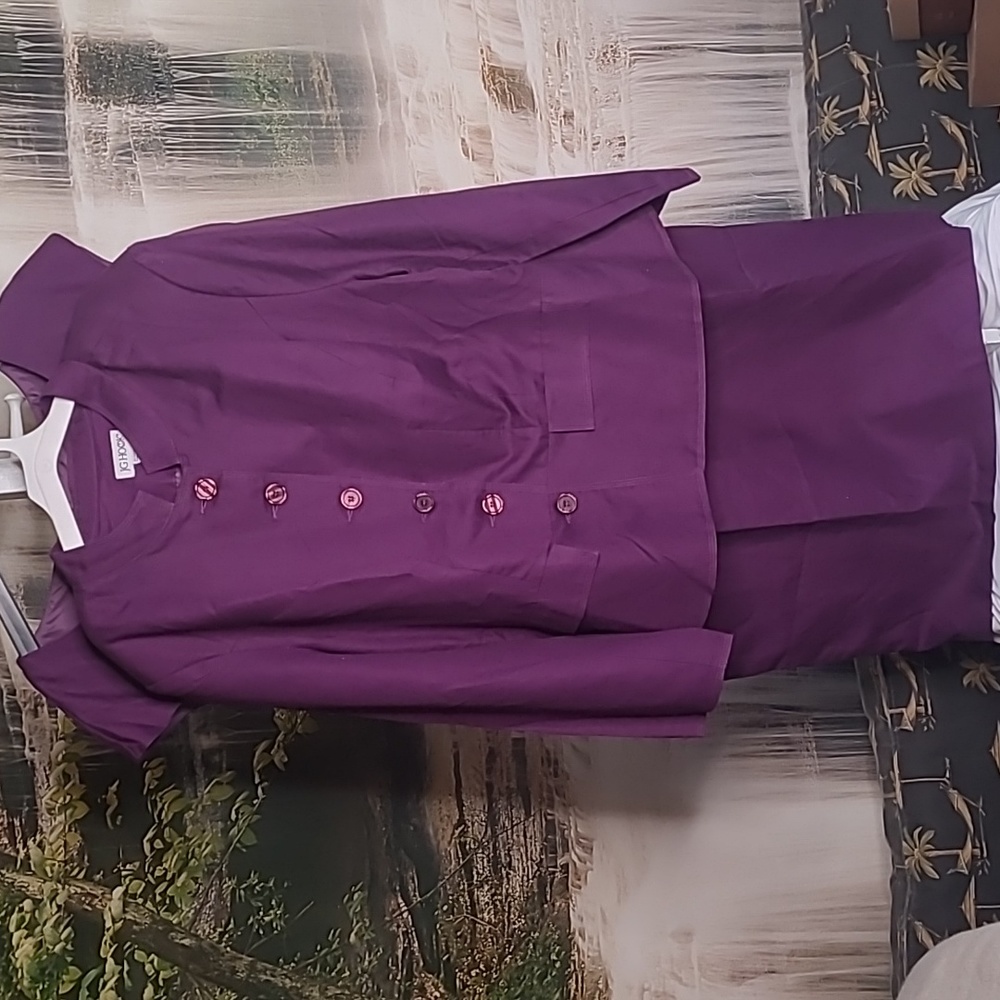 JG Hook Womens 24W purple business suit coat jacket & matching dress set